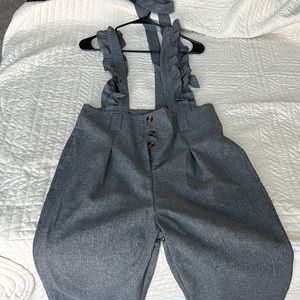 High waisted suspender trousers